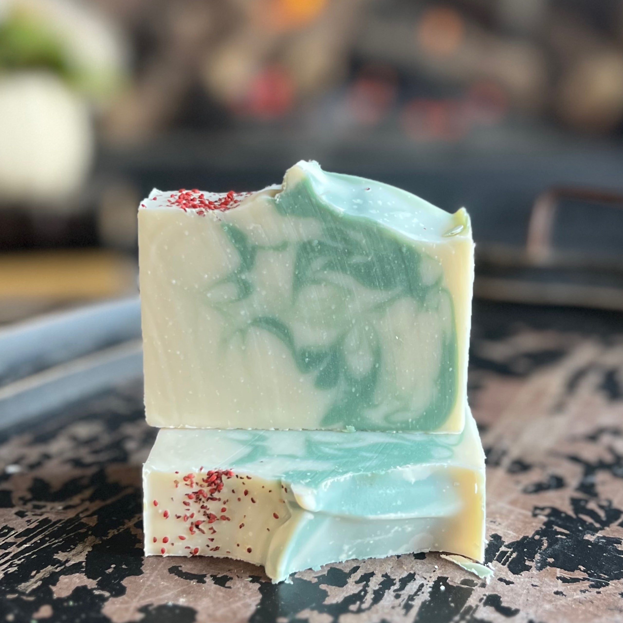 Handcrafted soap that smells like a Christmas tree Goldfinch Meadows